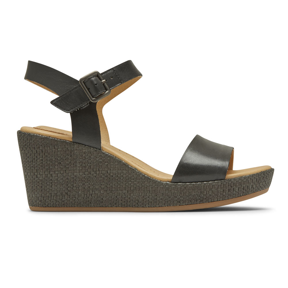 Rockport Sandaler Dame Svart - Lyla Ankle-Strap - XKDQ61807